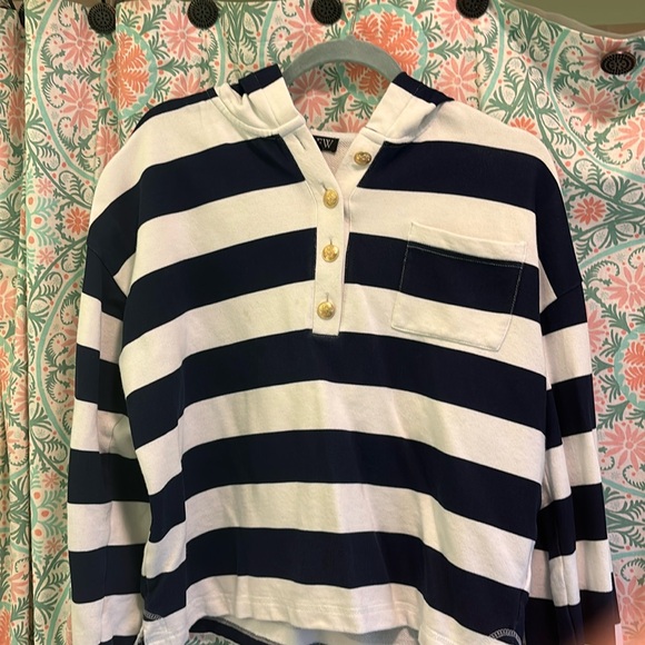 J. Crew Tops - Jcrew nautical hooded sweatshirt